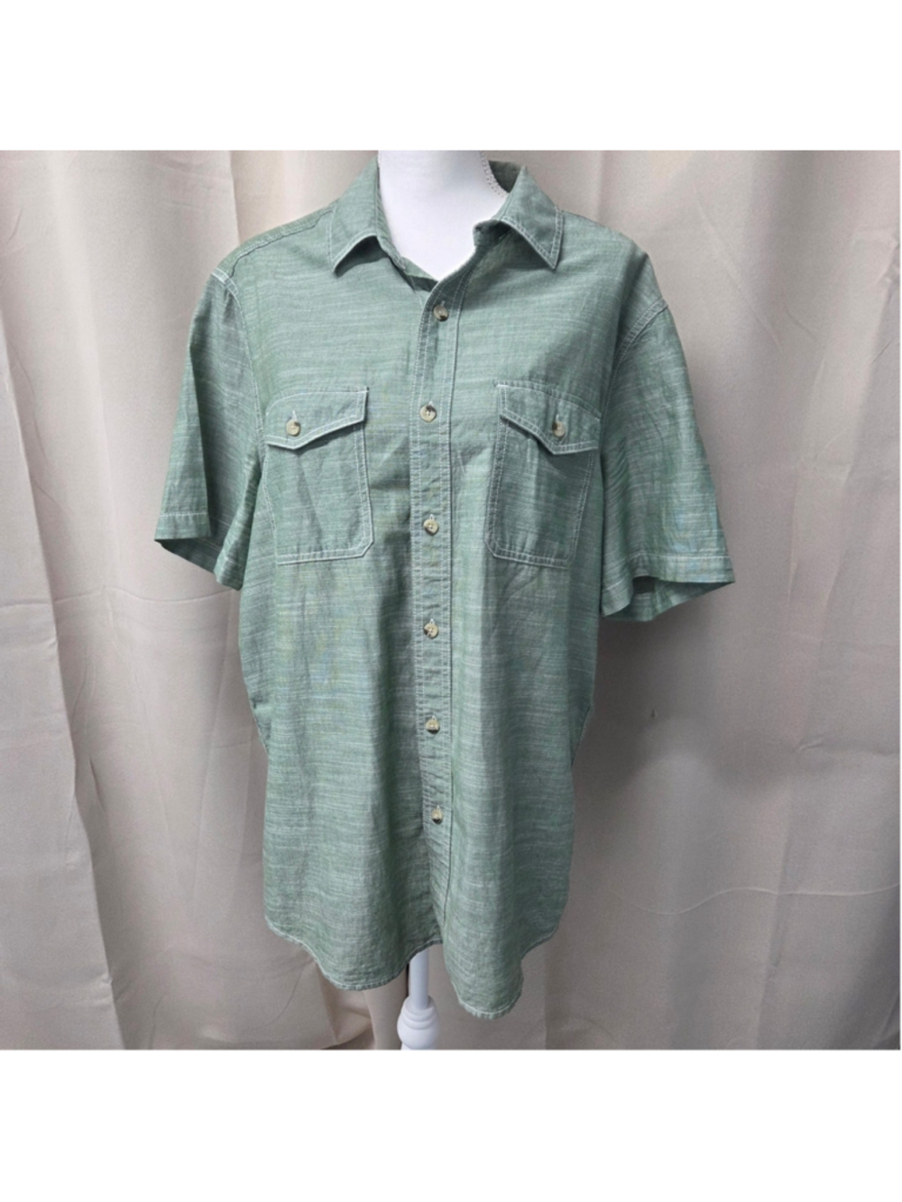 Woolrich Men's Light Green Casual Button Down Shirt Size L